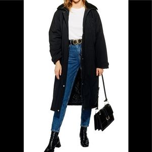 NWT Topshop Andy Long Hooded Parka. Size 12